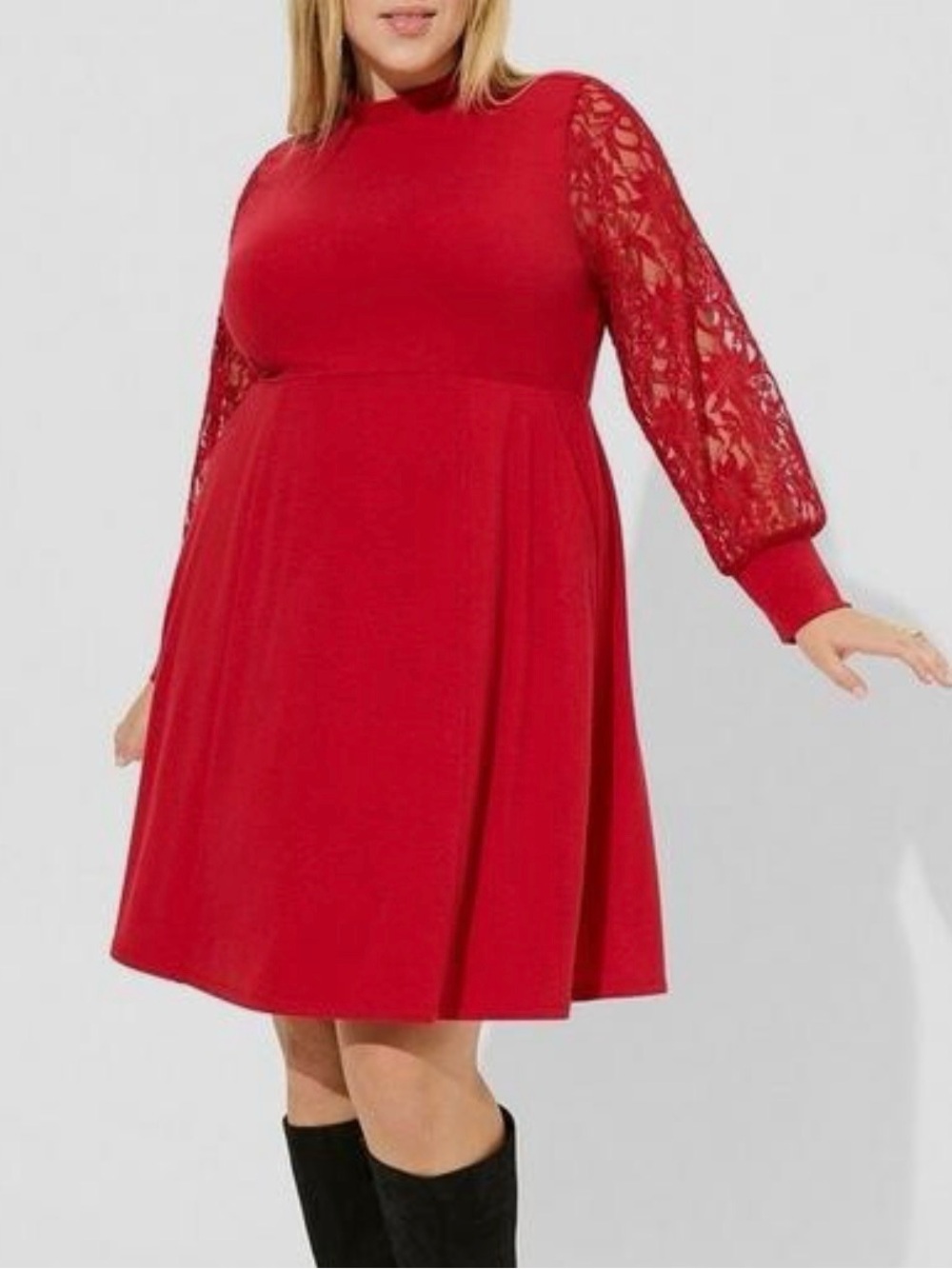 torrid Red Lace-Sleeve Kids Formal Dress